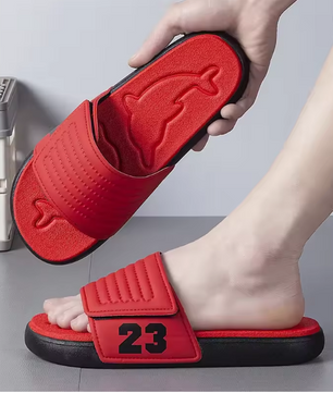 Summer New Magic Tape Trendy Slippers Wear-Resistant Anti-Slip Breathable Fashion Sports Slippers for Men Large Size Outdoor Sli