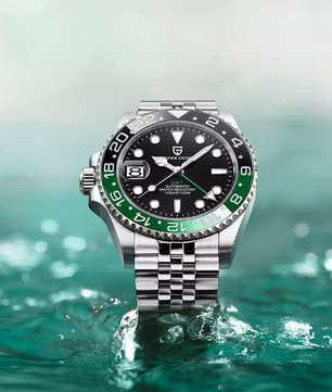 PAGANI DESIGN PD-1662 Luxury GMT Men Mechanical Wristwatch Sapphire Glass Stainless Steel 100M Waterproof Automatic Watches