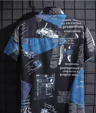 Men's Short sleeve Print Shirts Thin Beach Top Seaside Leisure Men's Essential Clothes