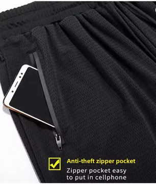 Men's Ice Silk Pants Summer Thin MeshCropped Pants Sports CasualtrousersStraight-LegLoose-FitPlus Size Air Conditioner PantsTren