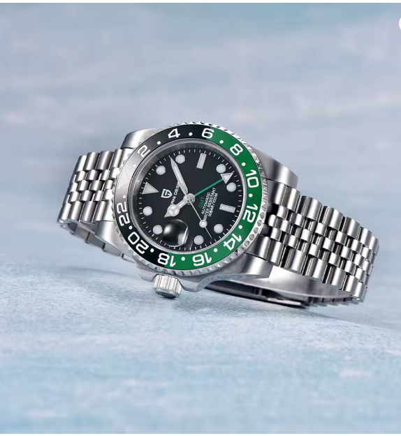 PAGANI DESIGN PD-1662 Luxury GMT Men Mechanical Wristwatch Sapphire Glass Stainless Steel 100M Waterproof Automatic Watches