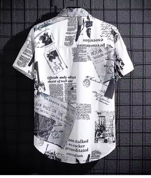 Men's Short sleeve Print Shirts Thin Beach Top Seaside Leisure Men's Essential Clothes