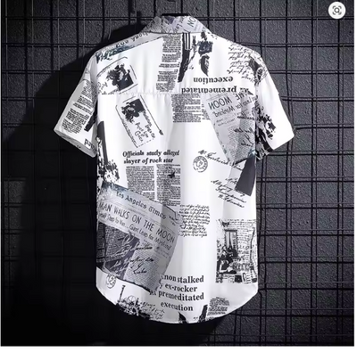 Men's Short sleeve Print Shirts Thin Beach Top Seaside Leisure Men's Essential Clothes