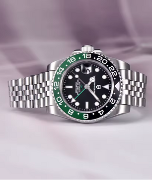 PAGANI DESIGN PD-1662 Luxury GMT Men Mechanical Wristwatch Sapphire Glass Stainless Steel 100M Waterproof Automatic Watches