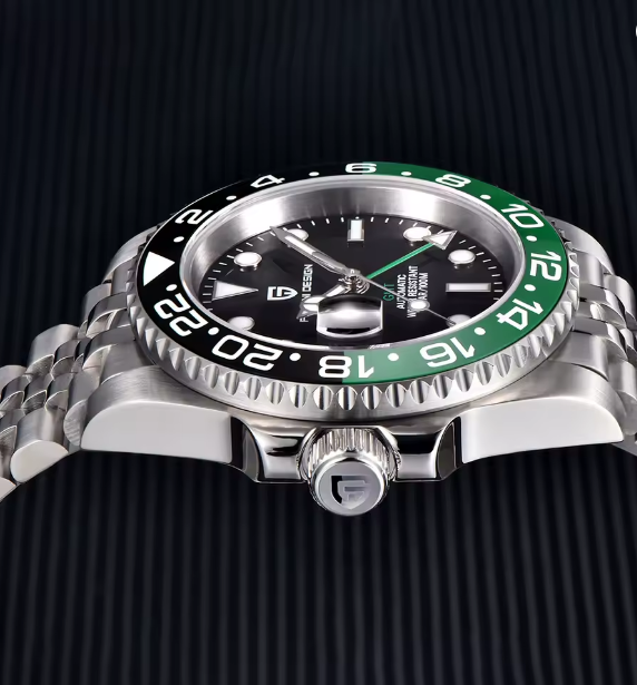 PAGANI DESIGN PD-1662 Luxury GMT Men Mechanical Wristwatch Sapphire Glass Stainless Steel 100M Waterproof Automatic Watches