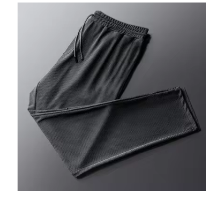Men's Ice Silk Pants Summer Thin MeshCropped Pants Sports CasualtrousersStraight-LegLoose-FitPlus Size Air Conditioner PantsTren
