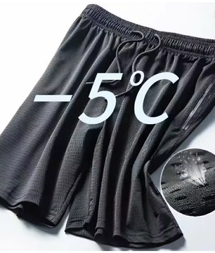 Men's Ice Silk Pants Summer Thin MeshCropped Pants Sports CasualtrousersStraight-LegLoose-FitPlus Size Air Conditioner PantsTren