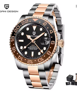 PAGANI DESIGN PD-1662 Luxury GMT Men Mechanical Wristwatch Sapphire Glass Stainless Steel 100M Waterproof Automatic Watches