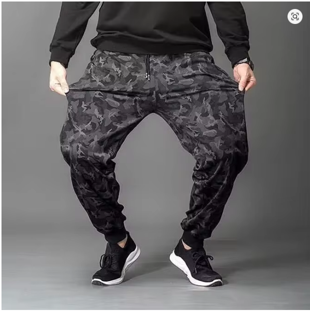 Men's Ice Silk Pants Summer Thin MeshCropped Pants Sports CasualtrousersStraight-LegLoose-FitPlus Size Air Conditioner PantsTren