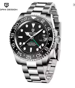 PAGANI DESIGN PD-1662 Luxury GMT Men Mechanical Wristwatch Sapphire Glass Stainless Steel 100M Waterproof Automatic Watches