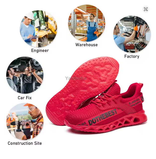 Steel Toe Safety Shoes for Men Women Lightweight Work Sneakers Puncture Proof Work Shoes Unisex Coustruction Safety Work Boots