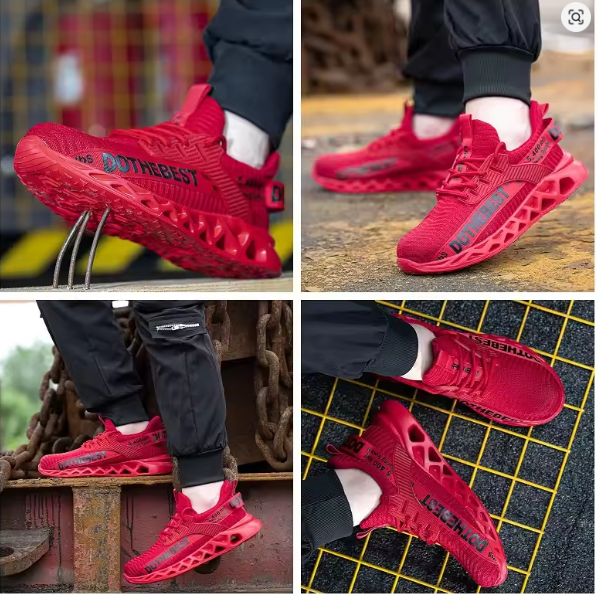 Steel Toe Safety Shoes for Men Women Lightweight Work Sneakers Puncture Proof Work Shoes Unisex Coustruction Safety Work Boots