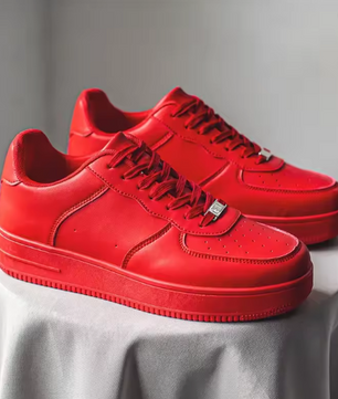 Low-Top Fashionable White Sneakers Pure Color Laced Board Shoes Four Seasons Leather Surface Sports Casual Men's Shoes