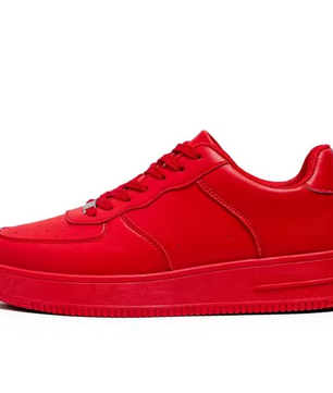 Low-Top Fashionable White Sneakers Pure Color Laced Board Shoes Four Seasons Leather Surface Sports Casual Men's Shoes