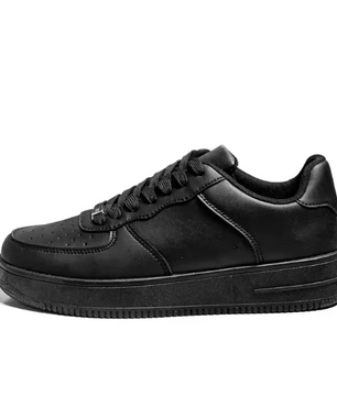 Low-Top Fashionable White Sneakers Pure Color Laced Board Shoes Four Seasons Leather Surface Sports Casual Men's Shoes