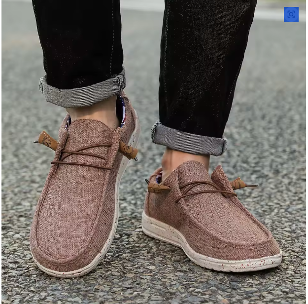 Men Casual Canvas Shoes Mens Loafers Breathable Slip on Flats Male Vulcanized Shoes Driving Shoes Plus Size 47 Walking Sneakers