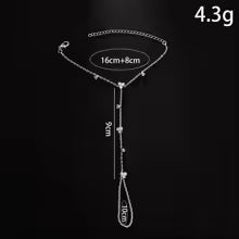 Summer New Rhinestone Flower Hand Back Bracelet Wedding Jewelry for Women Crystal Geometric Finger Bracelet Party Jewelry Gift