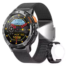 For Android ios New AMOLED Smart Watch Men with Flashlight Sports Waterproof Fitness Tracker Bluetooth Call Smartwatch Man+Box