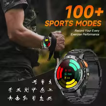 For Android ios New AMOLED Smart Watch Men with Flashlight Sports Waterproof Fitness Tracker Bluetooth Call Smartwatch Man+Box